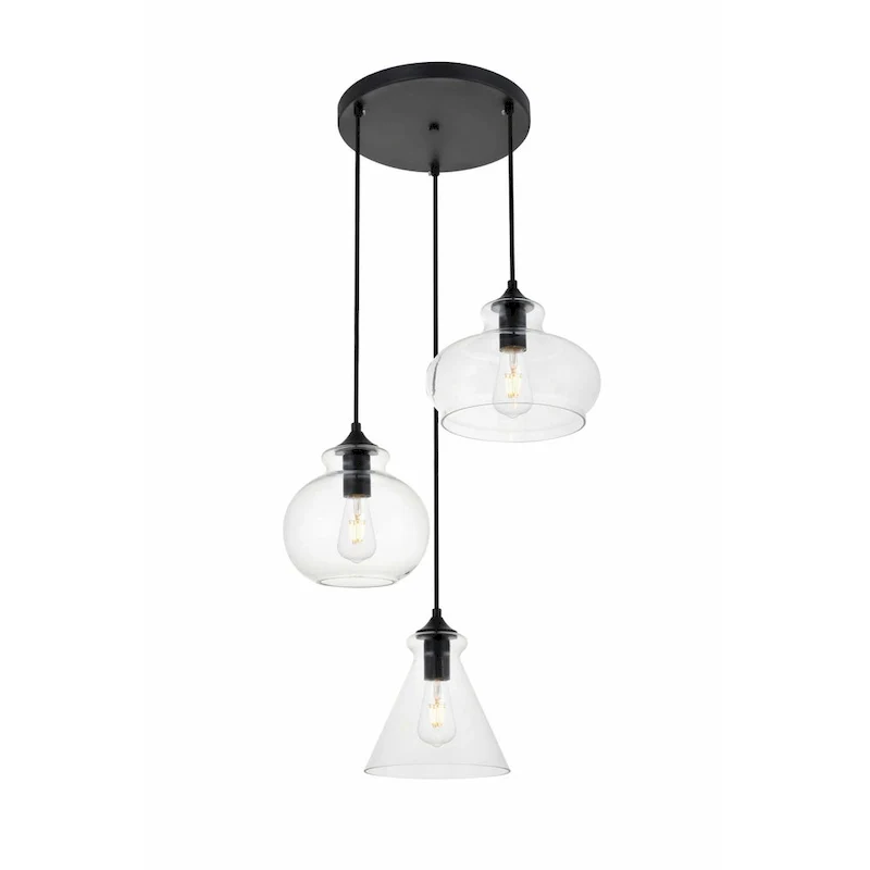 Elegant Lighting Destry 3 Light 19  Wide Multi Light Pendant with