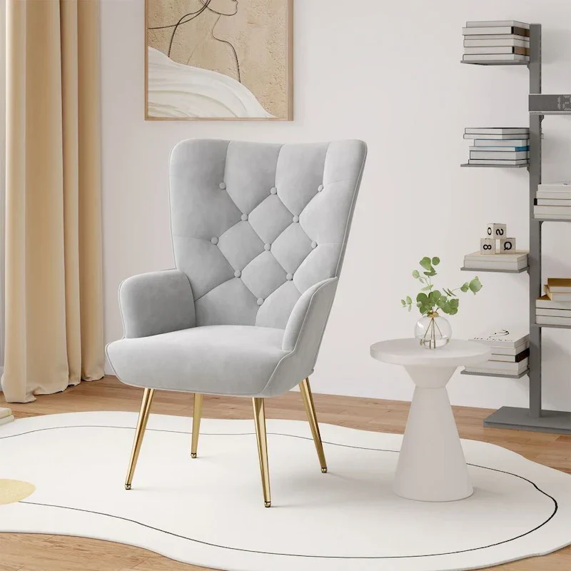 Modern Velvet Fabric Upholstered Chair