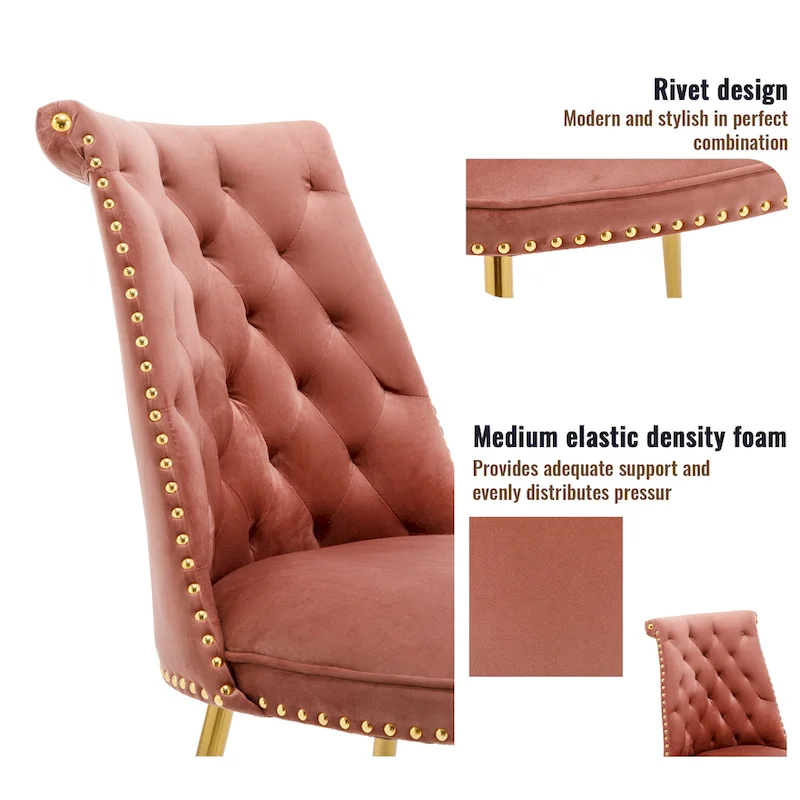 7-Piece Clihome Marble Dining Table with Velvet Chair Dining Chair