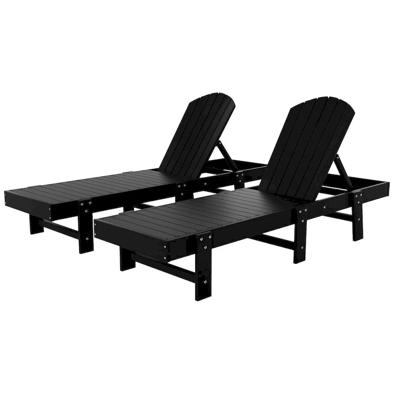 Polytrends Altura Armless Poly Eco-Friendly All Weather Reclining Chaise Lounge (Set of 2)