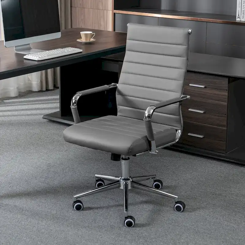 Ergonomic Office Desk Chair PU Leather Height Adjustable Swivel Chair
