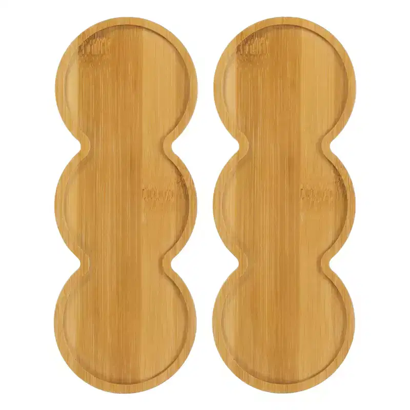 Unique Bargains Multipurpose Use Durable Bamboo Wood Saucer Storage Tray