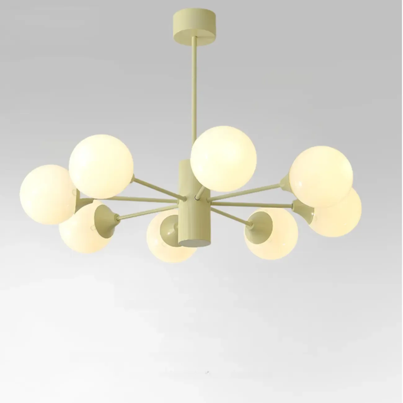 8-Light Modern Glass Globe Chandelier with Adjustable Design
