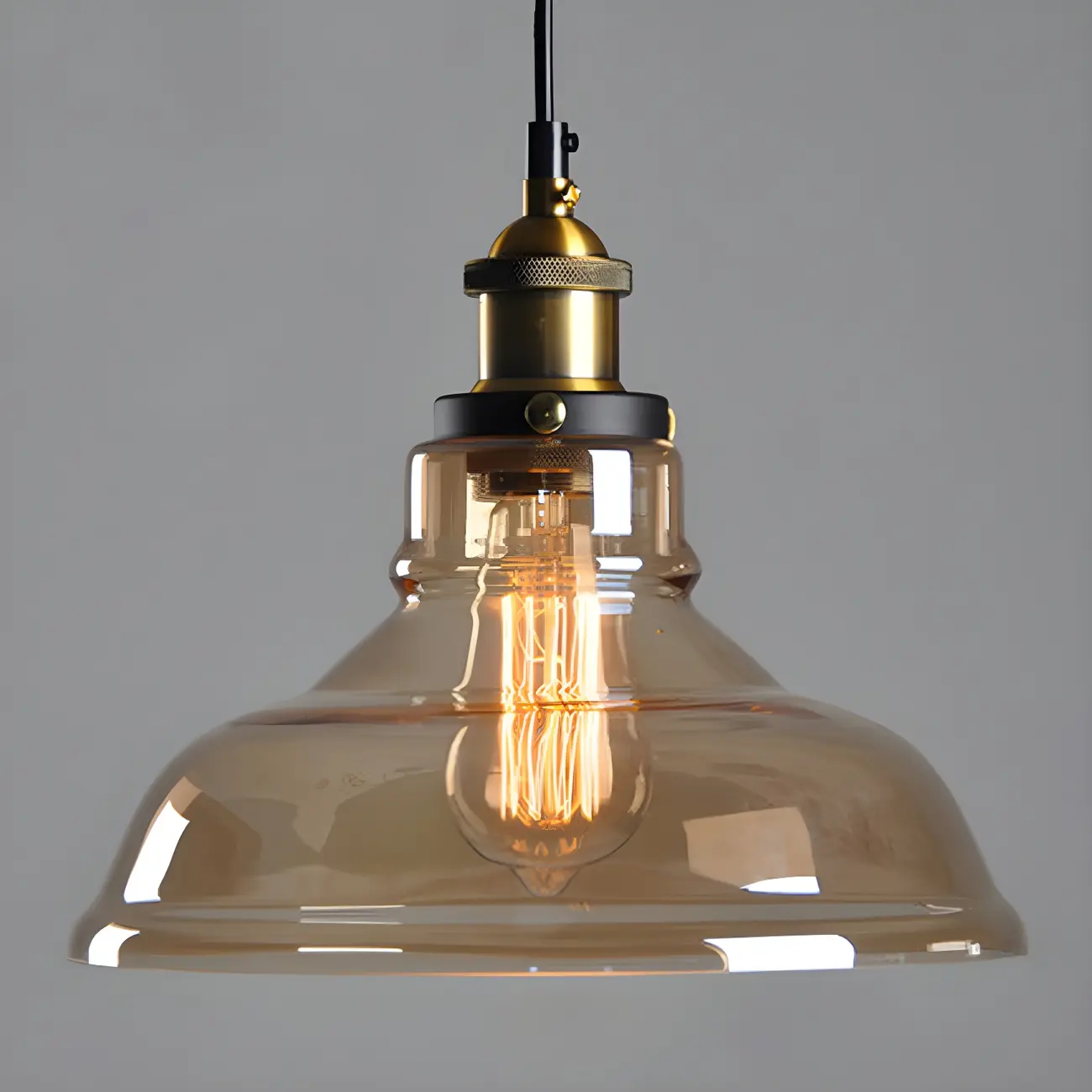 Industrial Geometric Clear Glass Lampshade Kitchen 1-light Pendant Light
