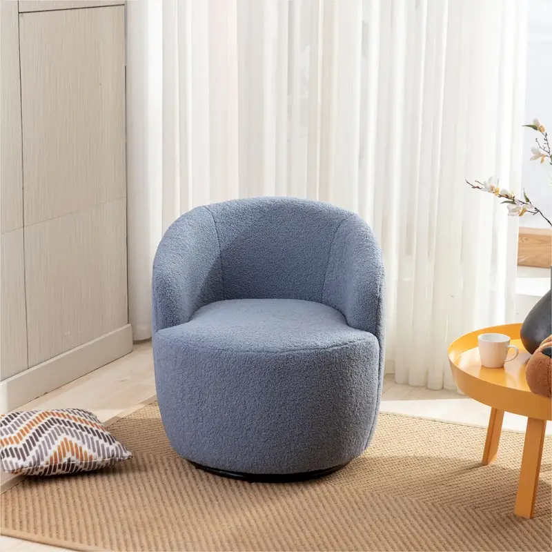 Teddy Fabric Swivel Accent Armchair Barrel Chair