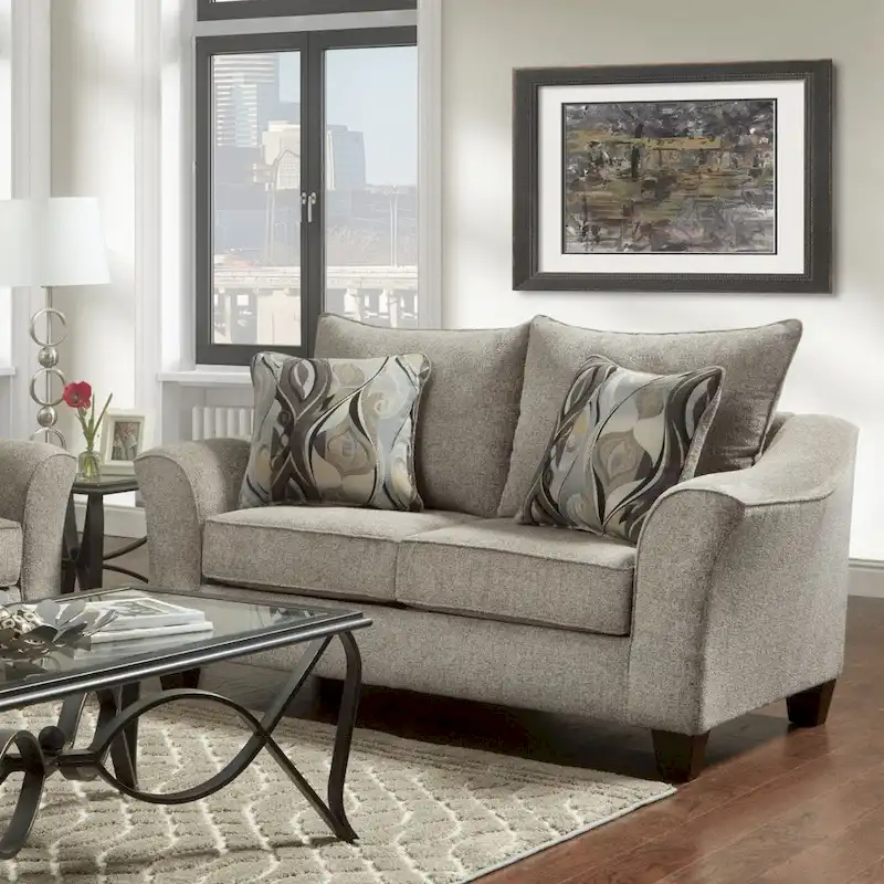 Roundhill Furniture Camero Fabric Pillowback Loveseat