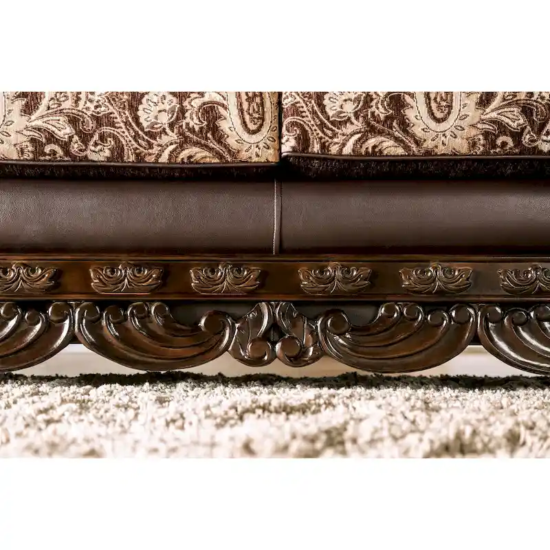 Dayaram Traditional Brown Chenille Semi-Firm Loveseat by Gracewood Hollow