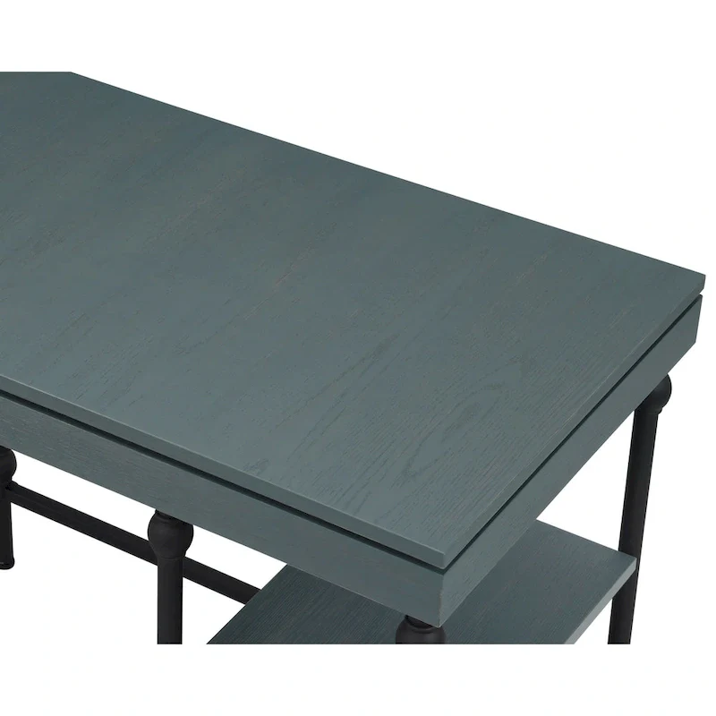 Haley Farmhouse 59-inch Metal L-Shaped Computer Desk with USBs by Furniture of America