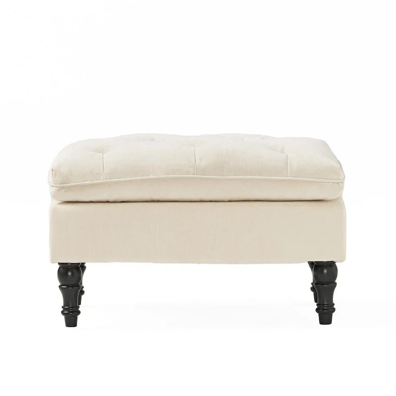Jeremy Modern Tufted Fabric Pillow Top Ottoman by Christopher Knight Home