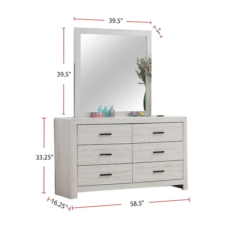 Wooden Queen Bedroom Set in Coastal White