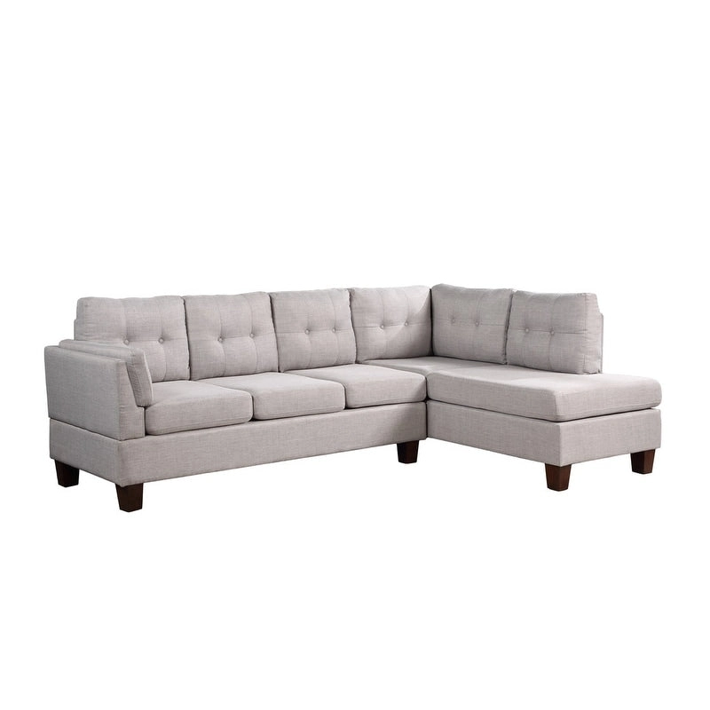 Dalia Linen Modern Sectional Sofa with Right Facing Chaise