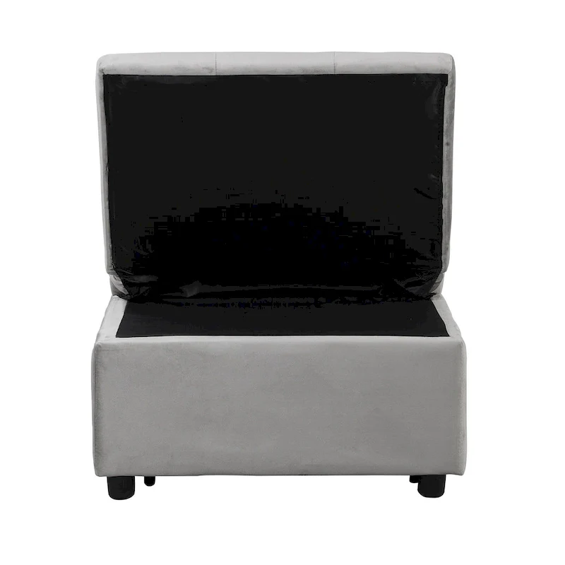 Folding Ottoman Sofa Bed-Gray