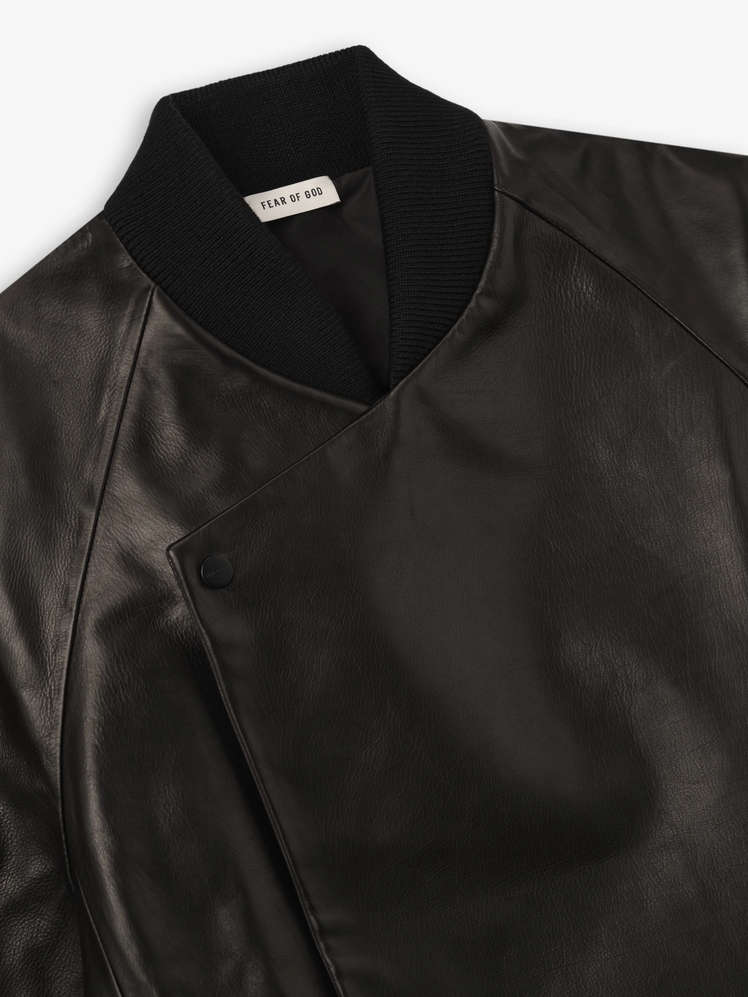 Leather Raglan Bomber Jacket