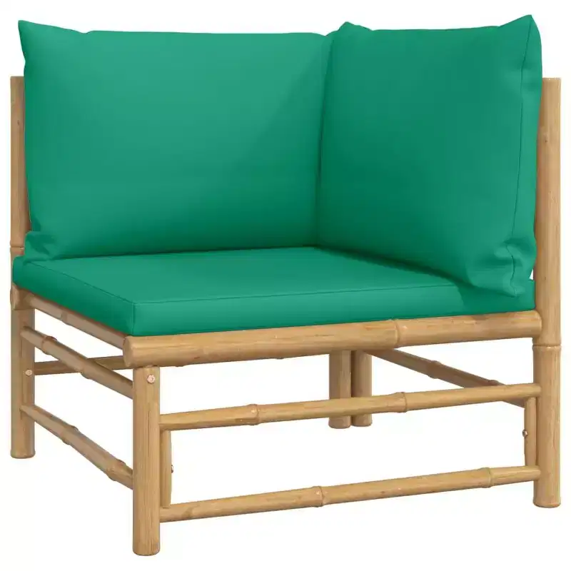 vidaXL Garden Lounge Set, Bamboo Bamboo, Fabric (100% polyester)