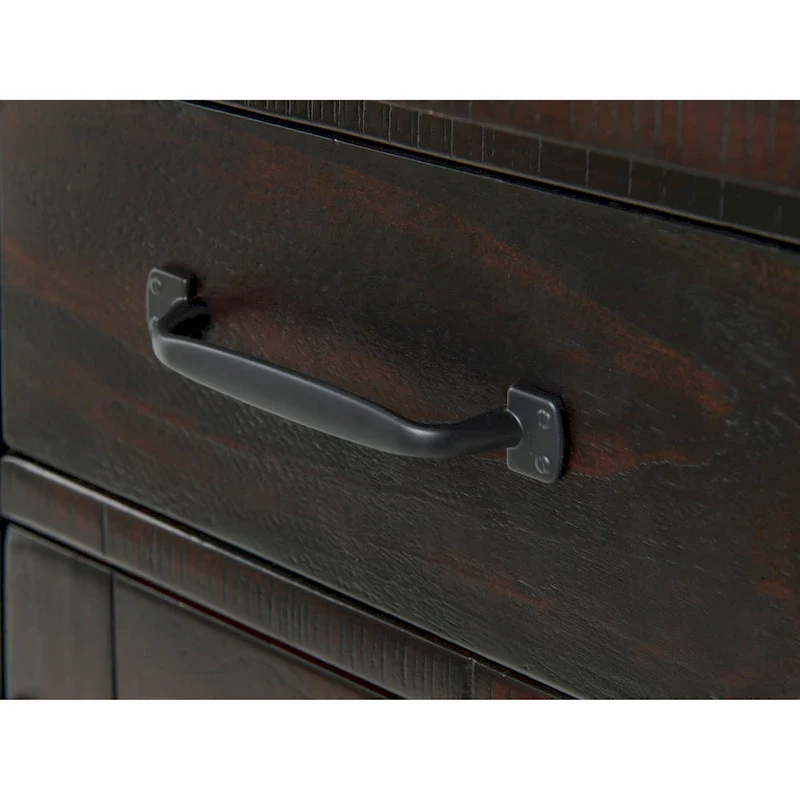 Rustic Solid Wood Chairside End Table with Hidden Charging Station