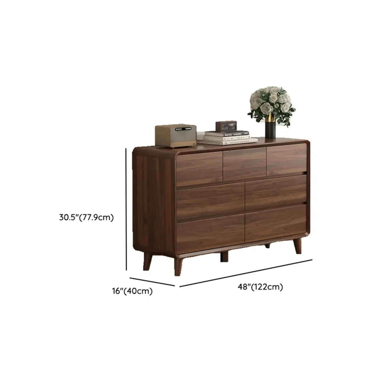 3 Tiers Rustic Square Brown Wood Dresser