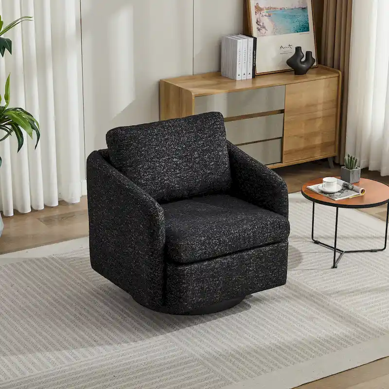 GDFStudio - Clara Chenille Swivel Accent Chair with Sleek Modern Design and Plush Cushioning - 31.5W