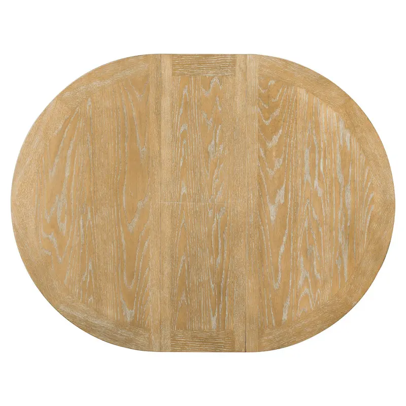 Natural Wood Wash Retro 5-Piece Wooden Dining Table Set with Extendable Round Table & 4 Chairs