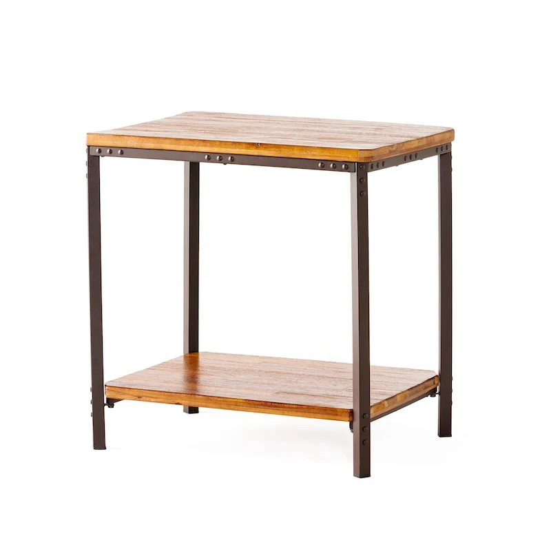 Rustic-Style Metal Side Table