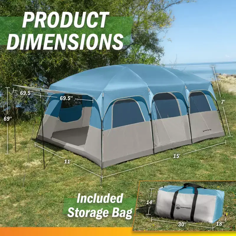 Wakeman Outdoors 12 Person Large Camping Tent