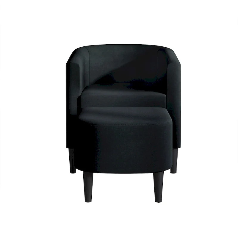 Charcoal / Red / Grey / Beige / Blue Linen Accent Chair with Matching Ottoman – Seats 1