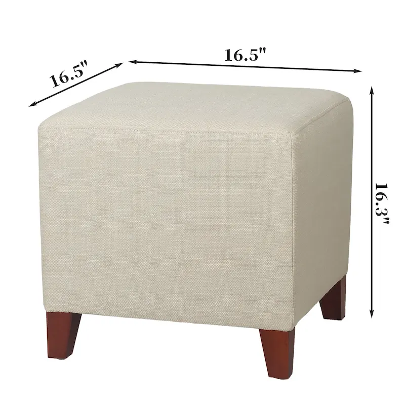 British Style Cube Ottoman Footstool