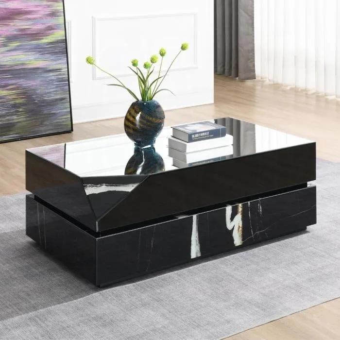 Black Mirrored Finish Coffee Table
