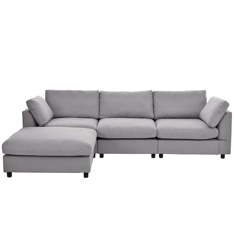 Merax Upholstery Convertible Sectional Sofa, L Shaped Couch with Reversible Chaise