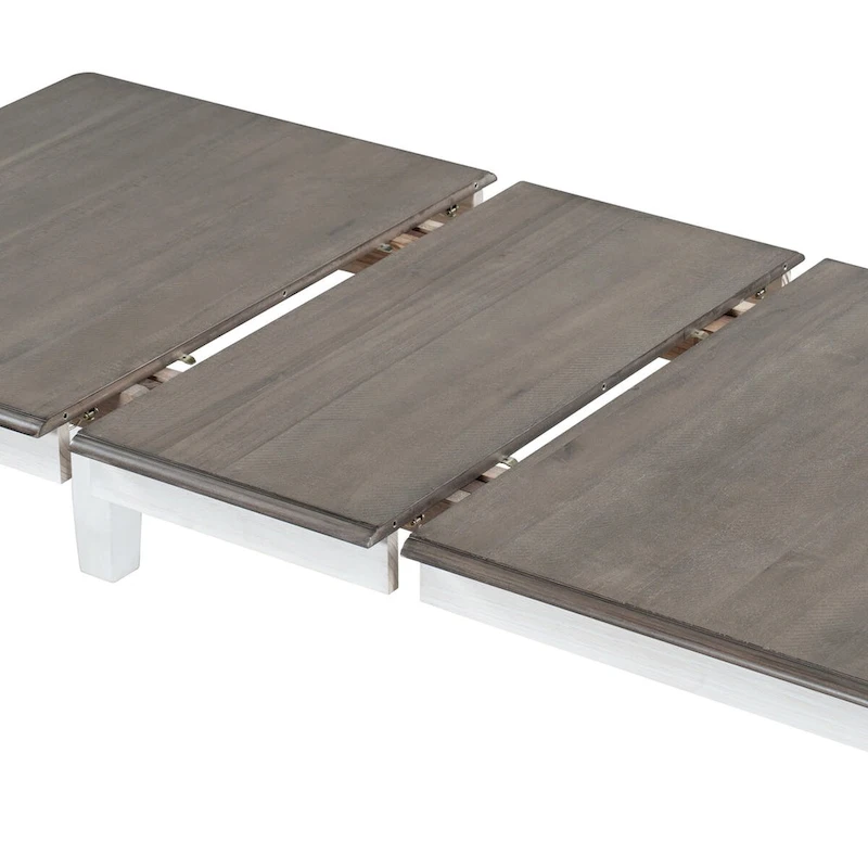 Retro Style 7-Piece Dining Table Set with Extendable Table and 6 Upholstered Chairs