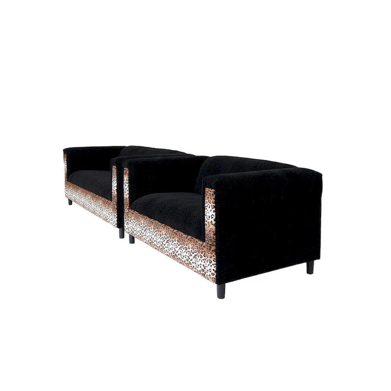 Mid Century Modern Loveseat and Sofa Set Solid Wood Frame Upholstered