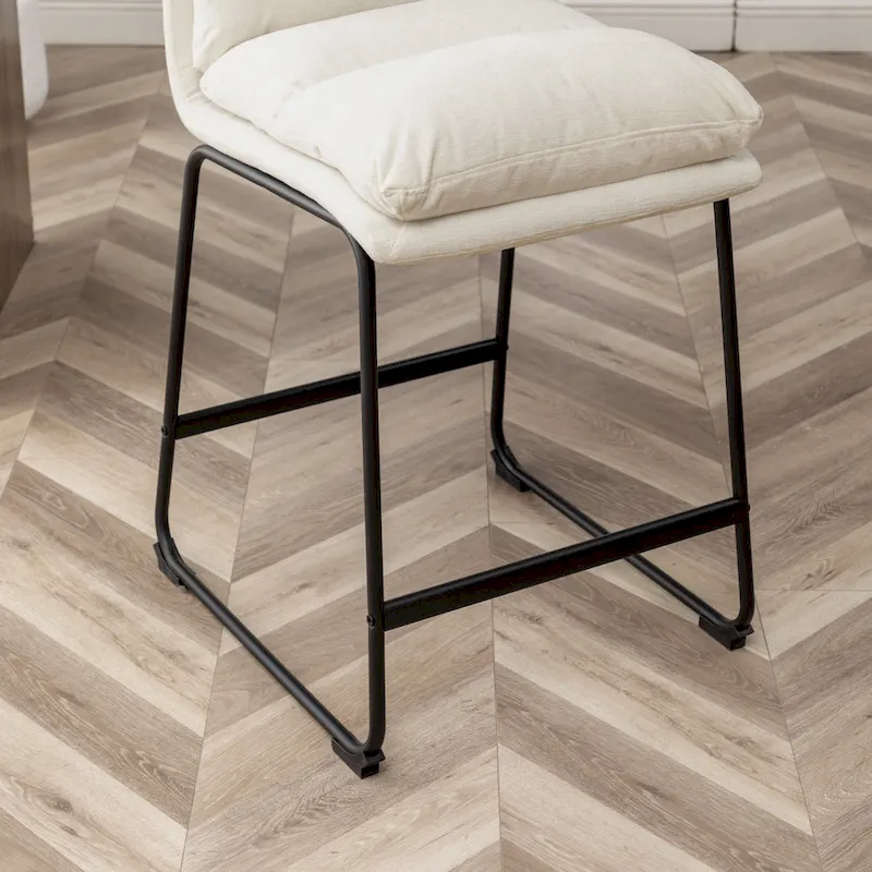 Milos Upholstered 26-inch Counter Height Stools, Set of 2