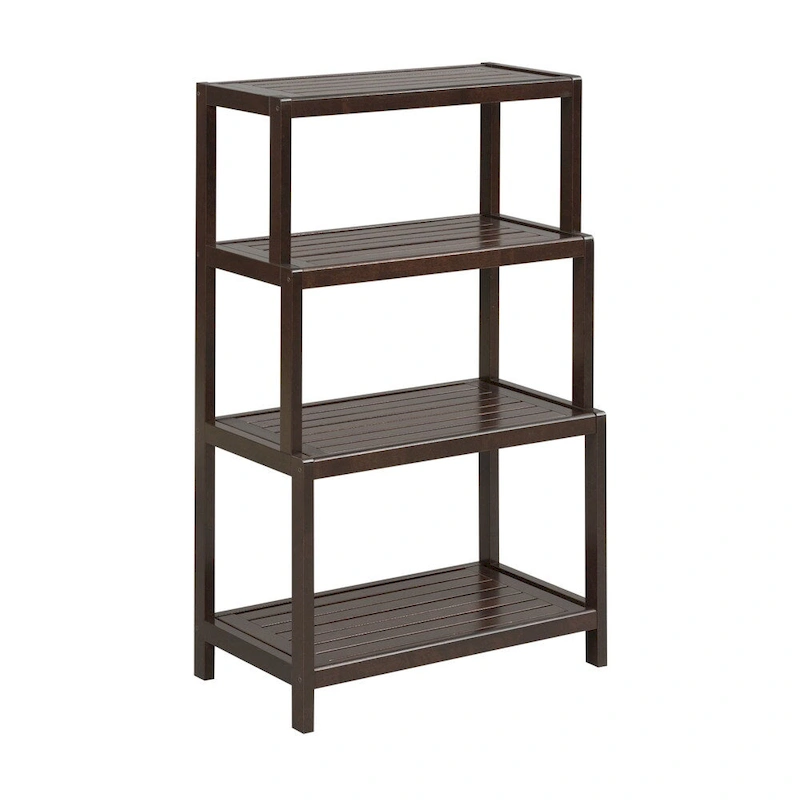 NewRidge Solid Wood Dunnsville 4-Tier Stepback Shelf, Bookcase