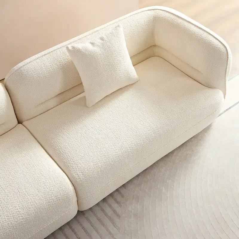 Sectional Sofa 4-seater Sofa Couch Durable Fabric with Solid Wood Frame