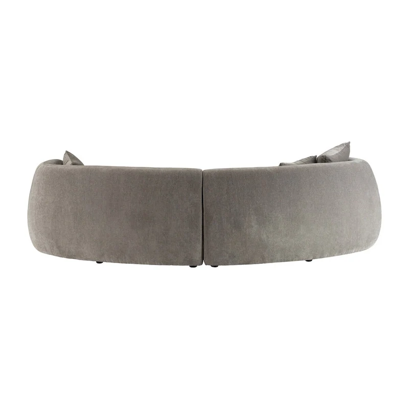 Neutral Modern 4-Seat Rectangle Curved Sofa – 117 x 49 x 31