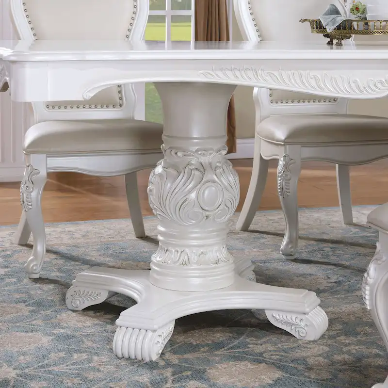 Furniture of America Eugene Traditional Solid Wood 7-Piece Expandable Dining Table Set