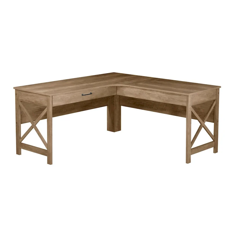 Modern Farmhouse L-Shaped Desk with Drawer