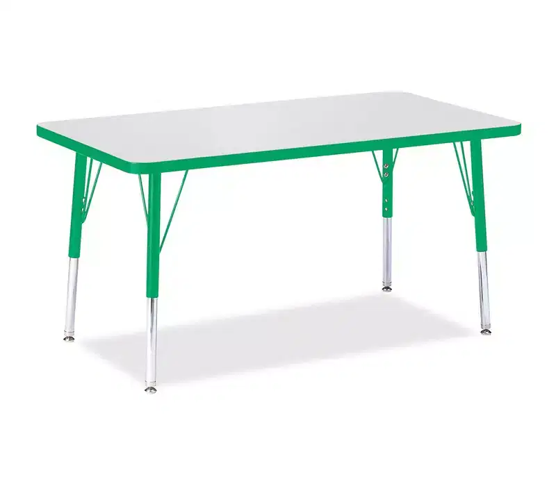 Jonti-Craft Berries Elementary Height Color Edge Rectangle Table (24 x 36) in Green