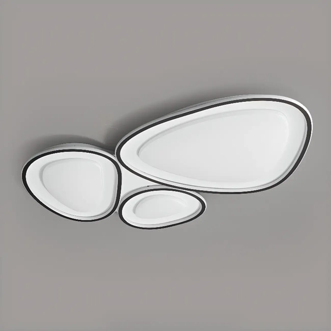 Modern Black-White Flush Ceiling Light with 3 Gear Dimming