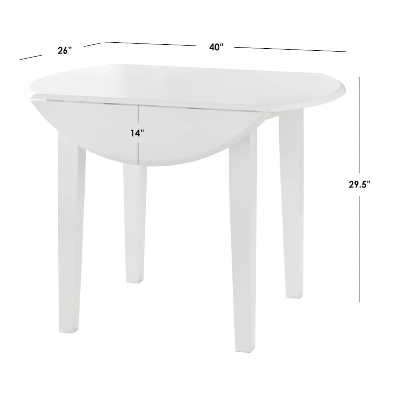 Simple Living Rollo Solid Wood Drop Leaf Dining Table