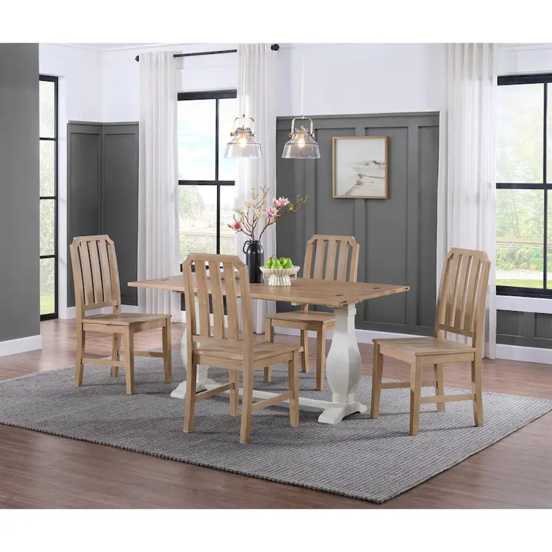 60 Solid Wood Pedestal Flip-top Sofa Console Table