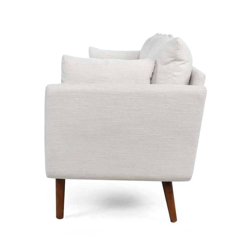 Modern 76.5  3-Seater Sofa with Birchwood Legs and Pillows