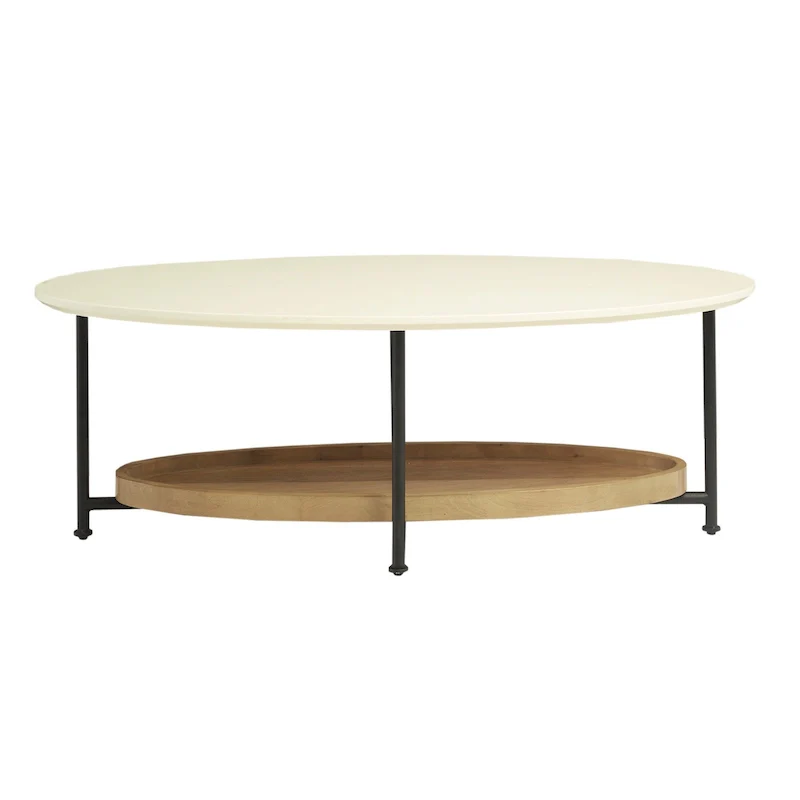 Madison Park Beaumont White/ Natural Coffee Table