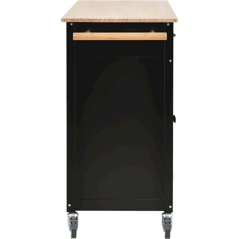 Kitchen Island Cart with Solid Wood Top