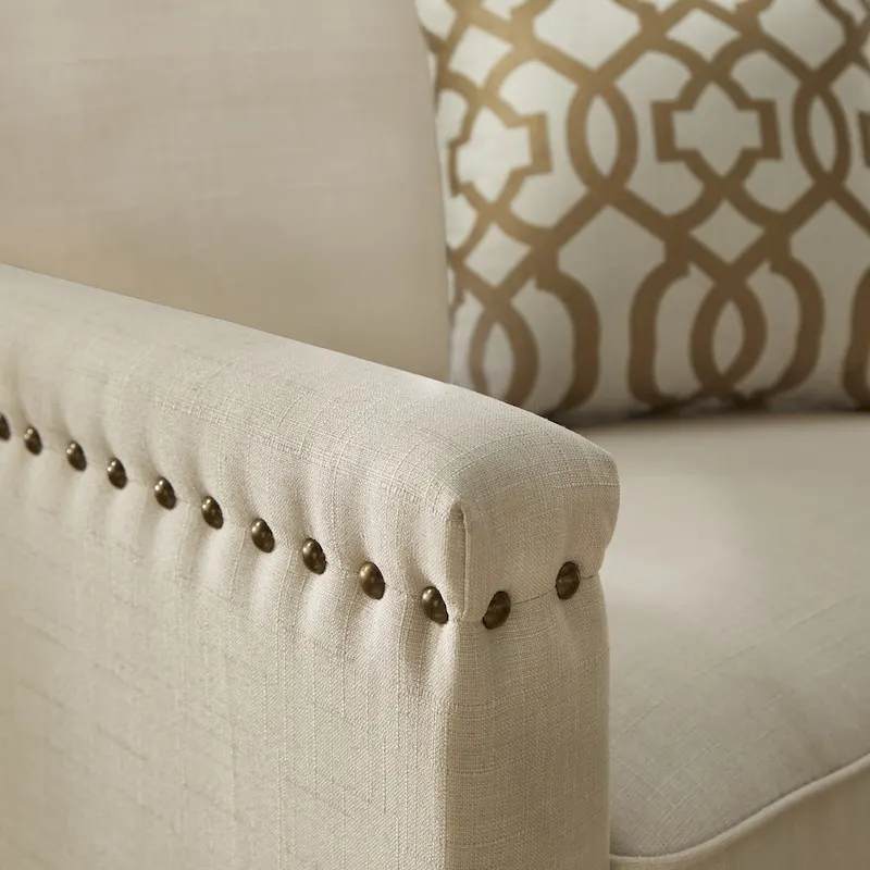 Stoddard Ivory Fabric Chair with Nailhead Trim by iNSPIRE Q Artisan