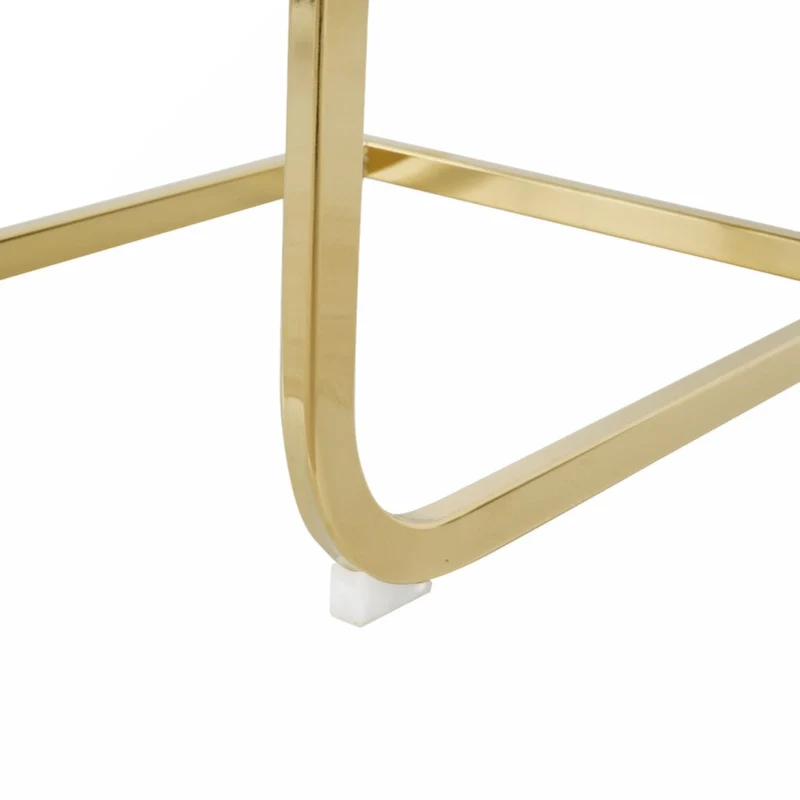 Modern Dining Chair with Gold Metal Legs Black Faux Leather Upholstered Cantilever Design 260 LBS Capacity Set of 2