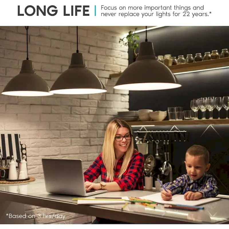 Luxrite A19 LED Light Bulb 60W Equivalent, Dimmable, 800 Lumens, Enclosed Fixture Rated, Energy Star, E26 Base (6 Pack)