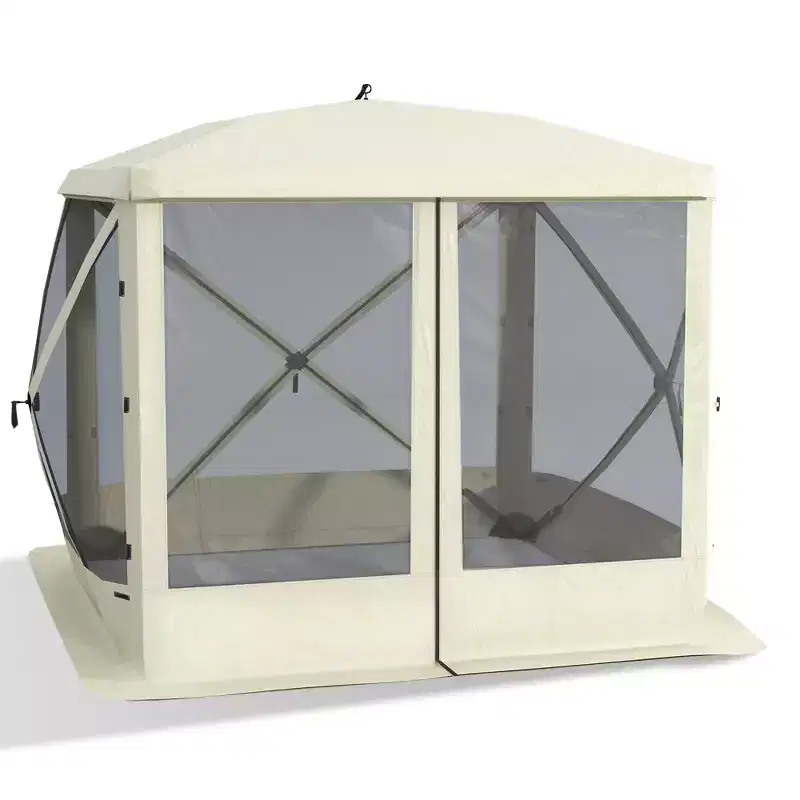Pop Up Camping Canopy Gazebo Screen Shelter Tent with Single Person Easy Set-Up, Ventilating Mesh, Portable Carry Bag for Outdoor Camping Party Event