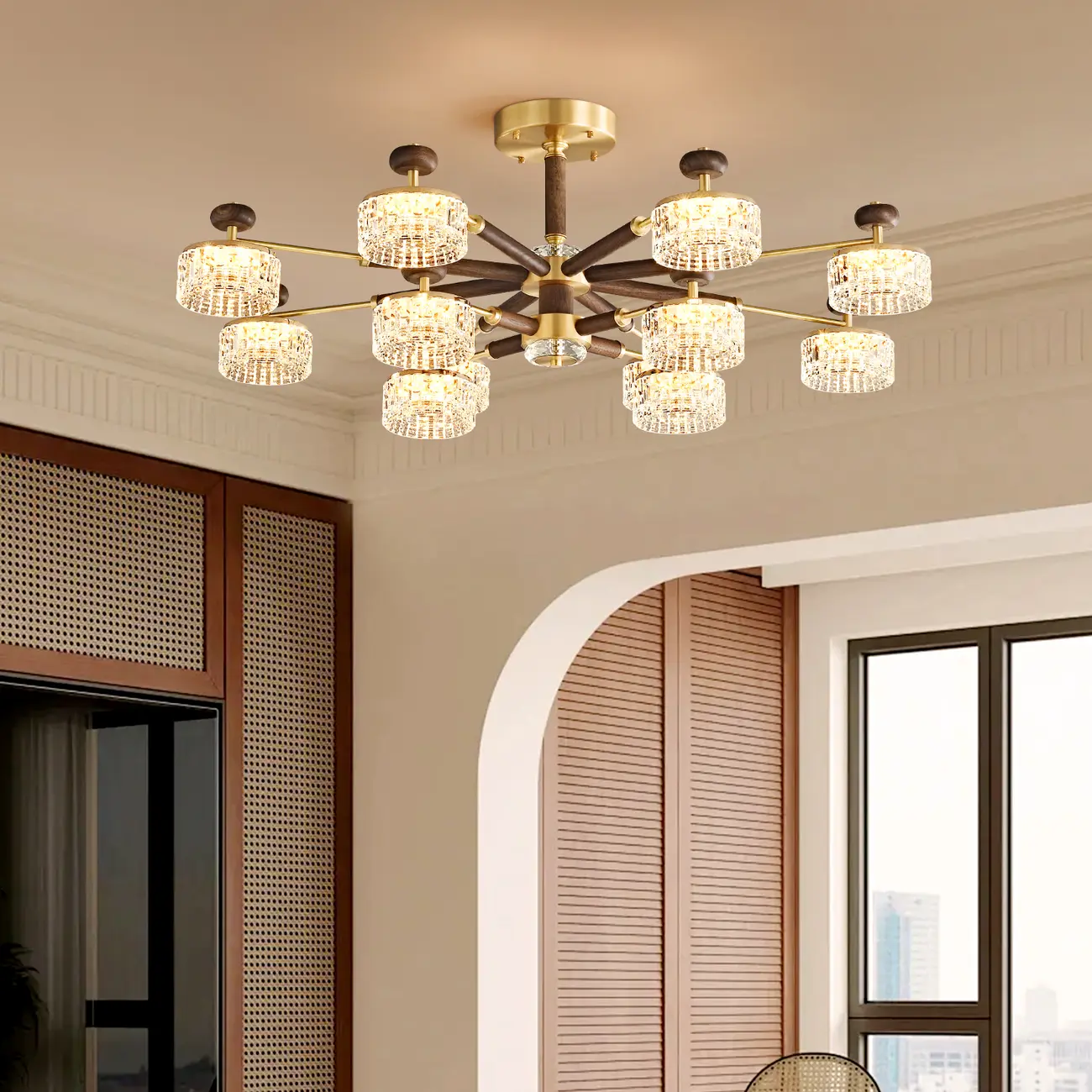 2 Tiers Clear Shade Hanging Light