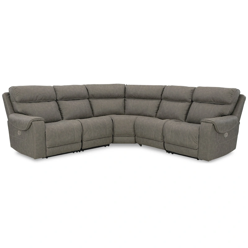 Signature Design by Ashley Starbot Gray 5-Piece Power Reclining Sectional - 131W x 131D x 42H