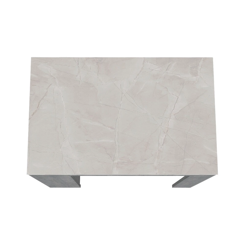 Kitchen Island Doyle, Kitchen, Concrete Gray / Ibiza Marble,High quality and durable